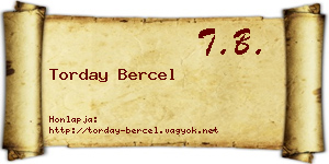 Torday Bercel névjegykártya